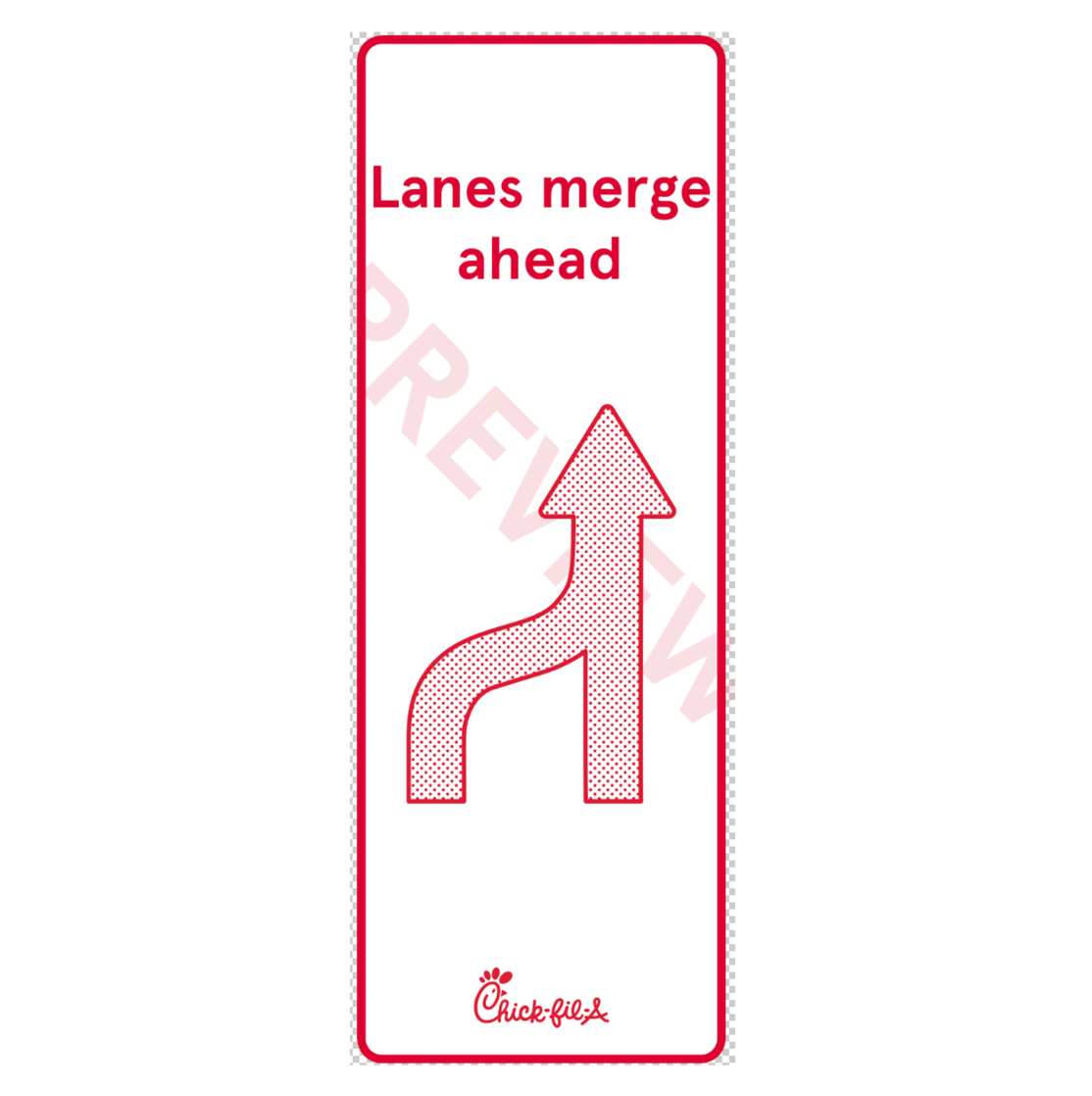 Lanes Merging Sign