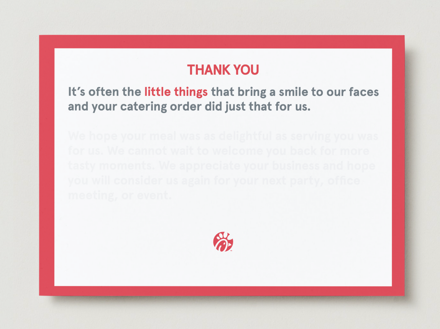 Catering Thank You Cards