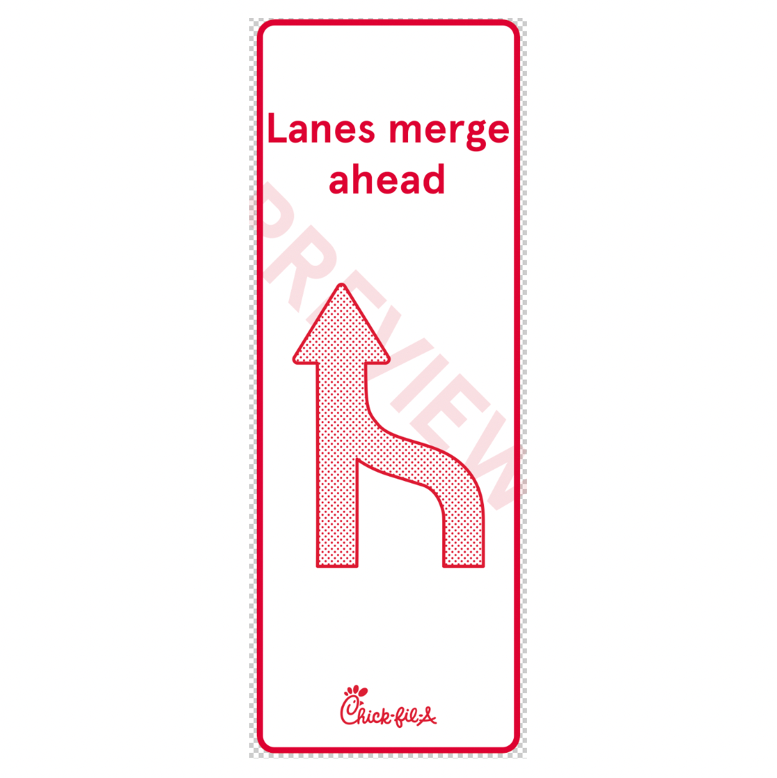 Lanes Merging Sign