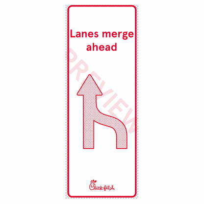 Lanes Merging Sign