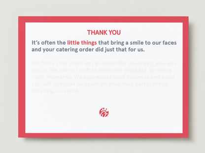 Catering Thank You Cards